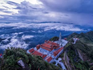 The picturesque Vietnamese cave pagoda on the Fansipan