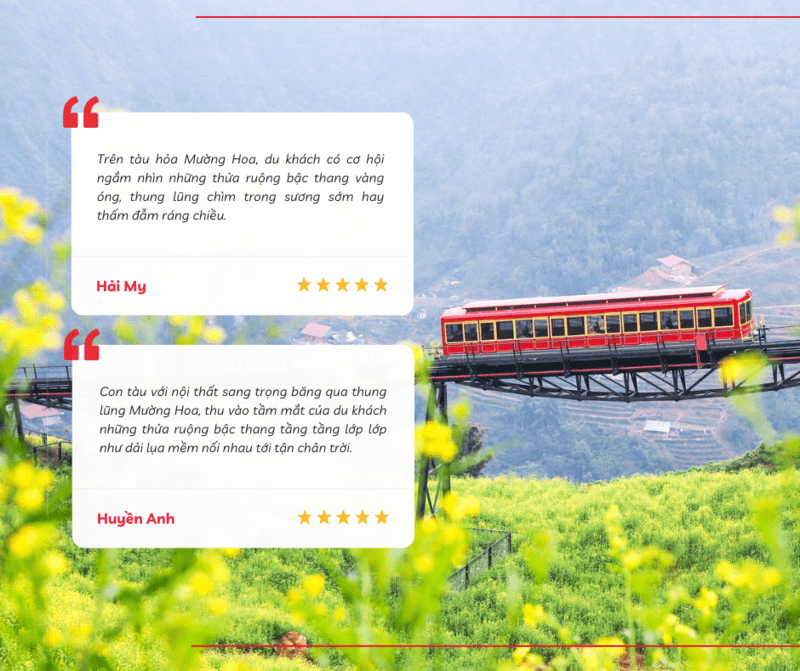 Đánh giá thực tế của du khách khi ngắm nhìn thung lũng Mường Hoa từ tàu hỏa leo núi
