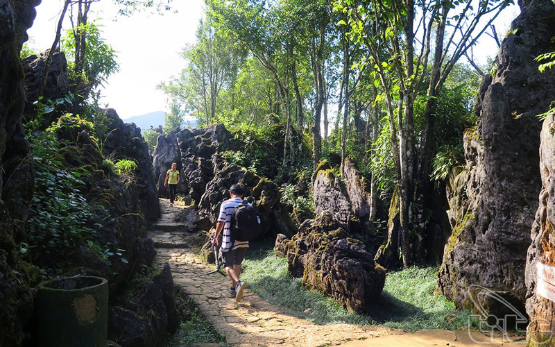 Khu vực Vườn đá Thạch Lâm với những tảng đá hình thù giống với vuốt và vảy rồng