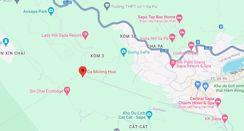 Vị trí của ga tàu Mường Hoa trên Google Maps