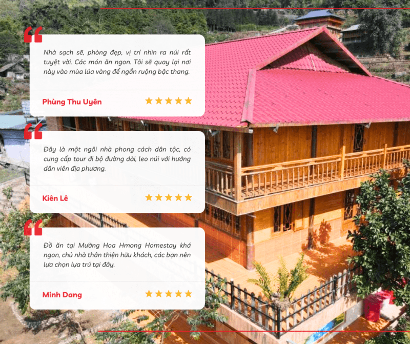 Chia sẻ của du khách sau khi lưu trú tại Mường Hoa Hmong Homestay