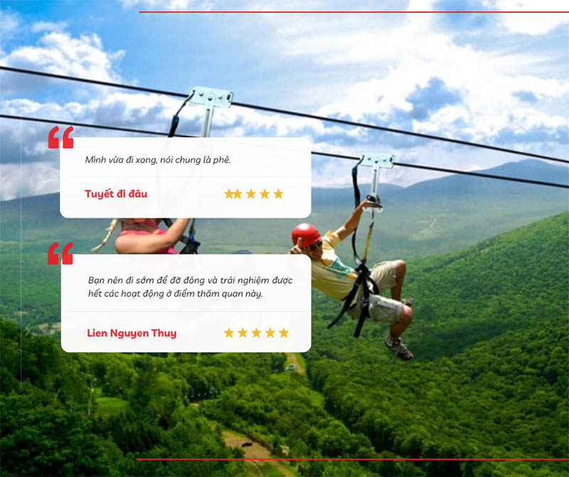 Chia sẻ của du khách về trải nghiệm trượt Zipline