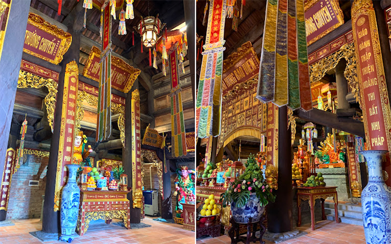 Gian thờ cúng sơn son thếp vàng bên trong Kim Sơn Bảo Thắng Tự