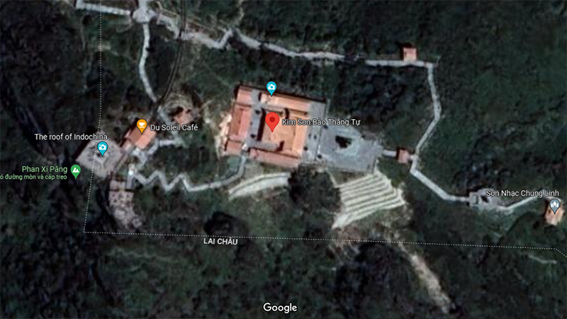 Vị trí của chùa Kim Sơn Bảo Thắng nhìn trên bản đồ vệ tinh