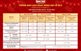 THÔNG BÁO: LỊCH HOẠT ĐỘNG TẠI KHU DU LỊCH DỊP NGHỈ LỄ 30/4